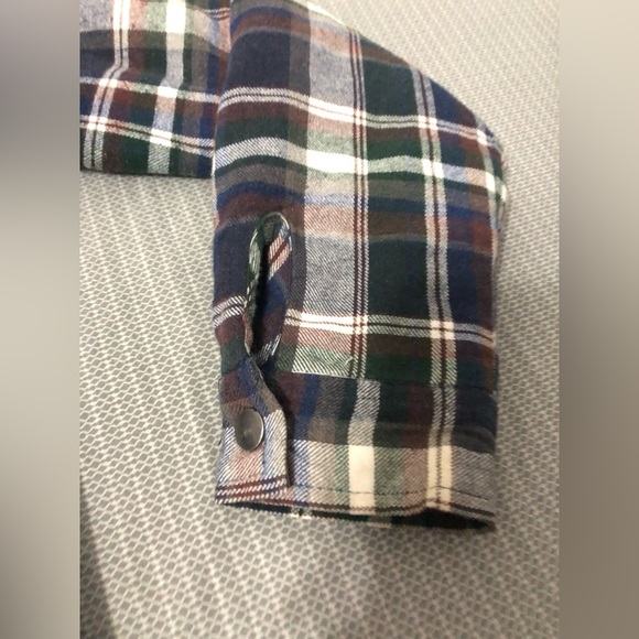 Roper Sherpa Lined Flannel Women’s Size Large Plaid Button Snap - Picture 4 of 8